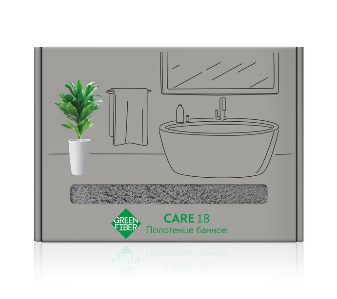 Полотенце банное Green Fiber CARE 18, серое